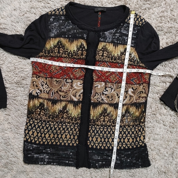 RIANI mixed print sequin cardigan size 6 - Picture 13 of 13